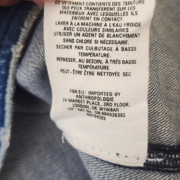 Pilcro and the Letterpress Skirt Womens 6 Blue Denim Pencil Slit Anthropologie - Picture 8 of 11